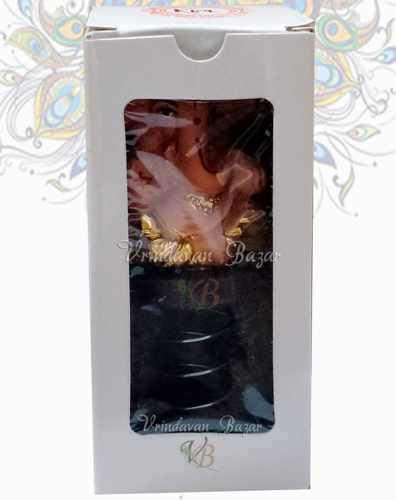 Peach Ganpati with gold painting fun spring