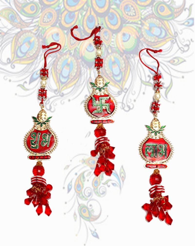 Kalash shubh labh and swastik hanging