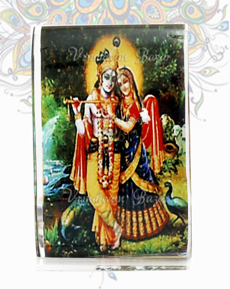 Radha Krishna rounded acrylic stand small