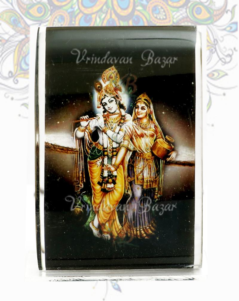 Radha Krishna rounded acrylic stand small