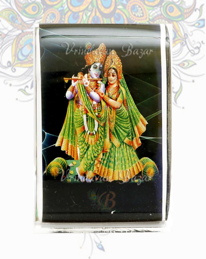 Radha Krishna rounded acrylic stand small