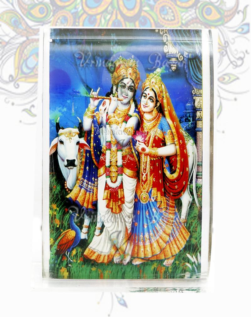 Radha Krishna rounded acrylic stand small