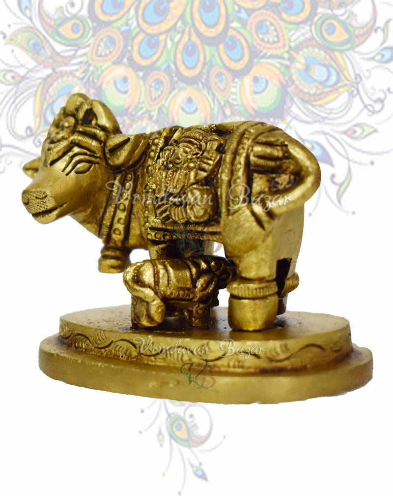 Brass Cow with Calf  7 x 5 x 6 cm