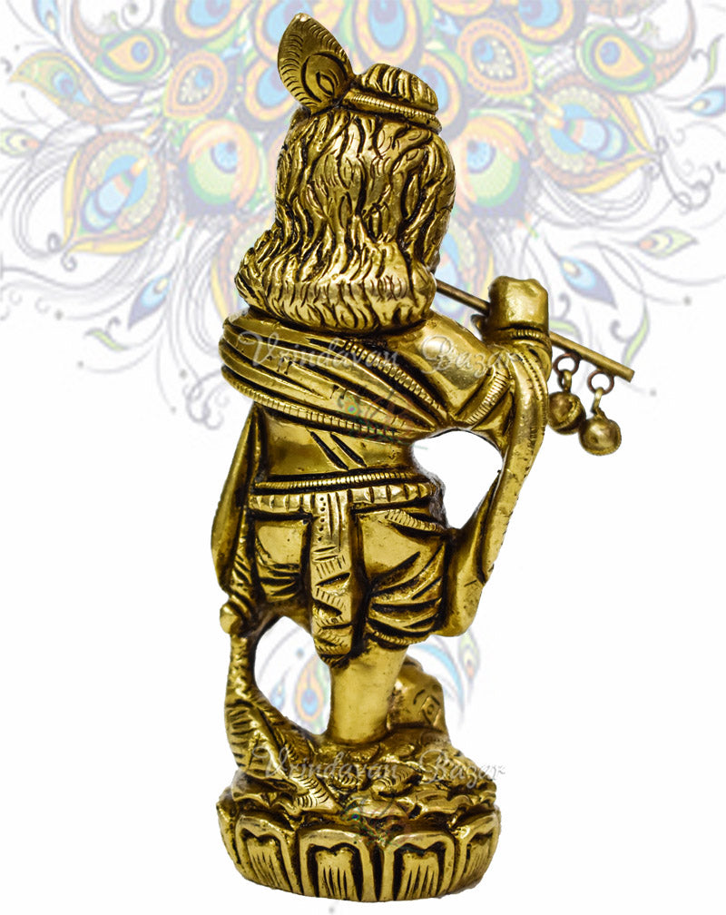 Brass Natkhat Krishna Standing Idol