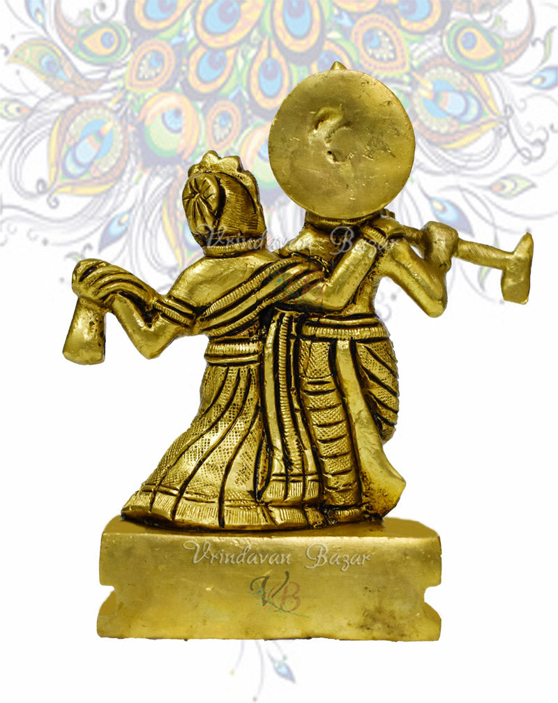 Radha Krishna in leela pose brass idol