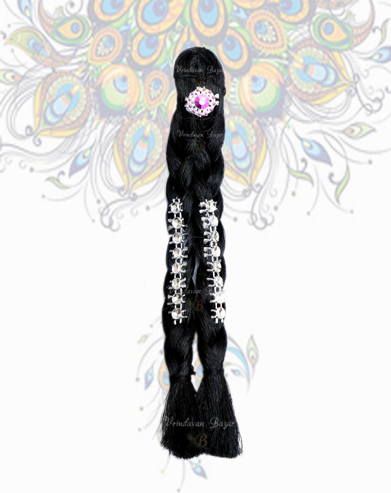 Radha decorated hair with 2 braid- 4.75 inch