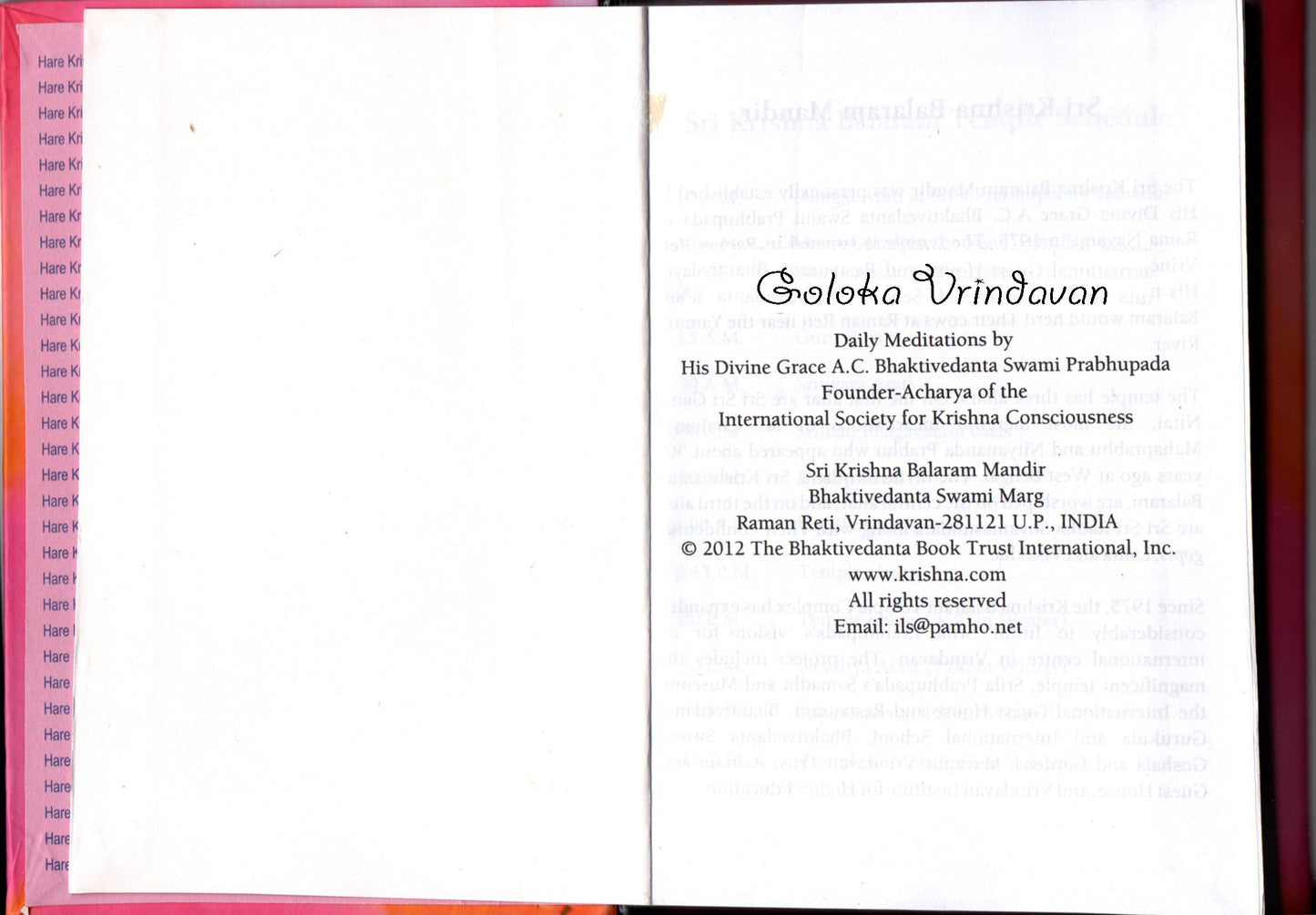 ISKCON Goloka Vrindavan Diary 2022