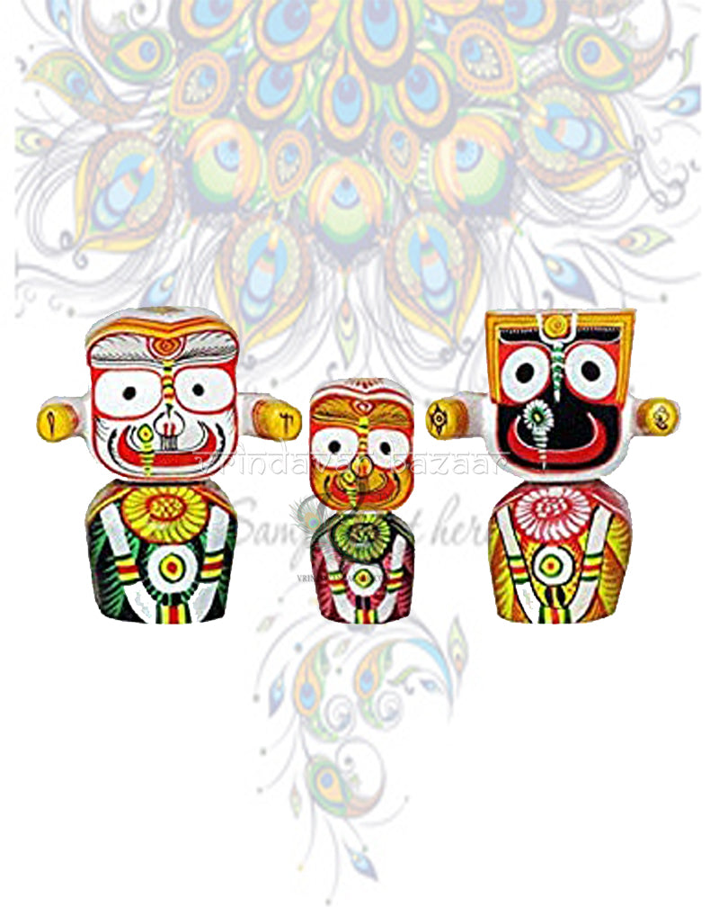 Wooden Jagannath Baladev Subhadra deity set