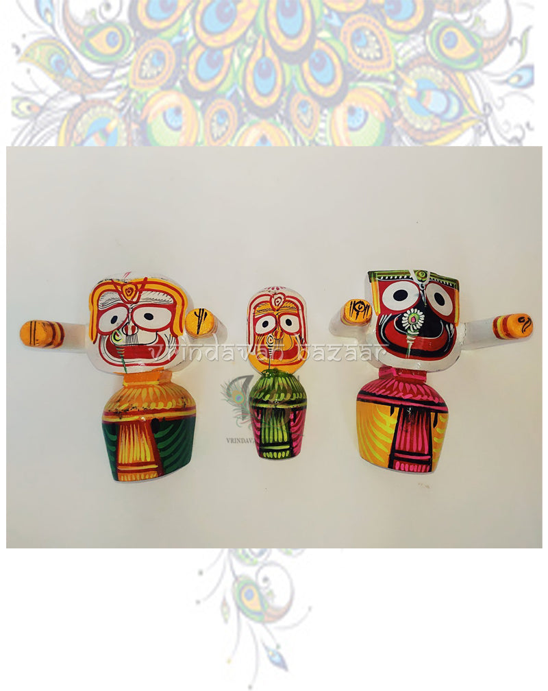 Wooden Jagannath Baladev Subhadra deity set