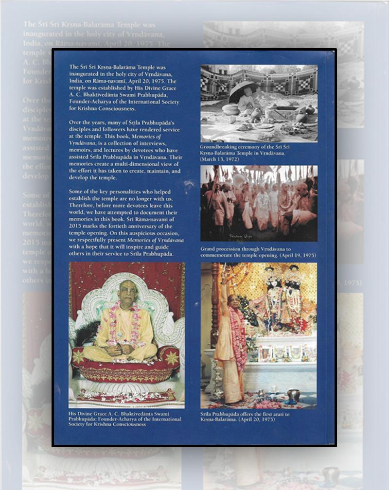 Memories of Vrndavana- Srila Prabhupada's Sri Sri Krsna Balaram Temple