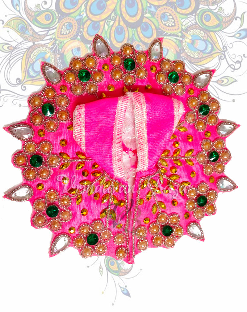 Flowers with leaves design zari laddu gopal dress