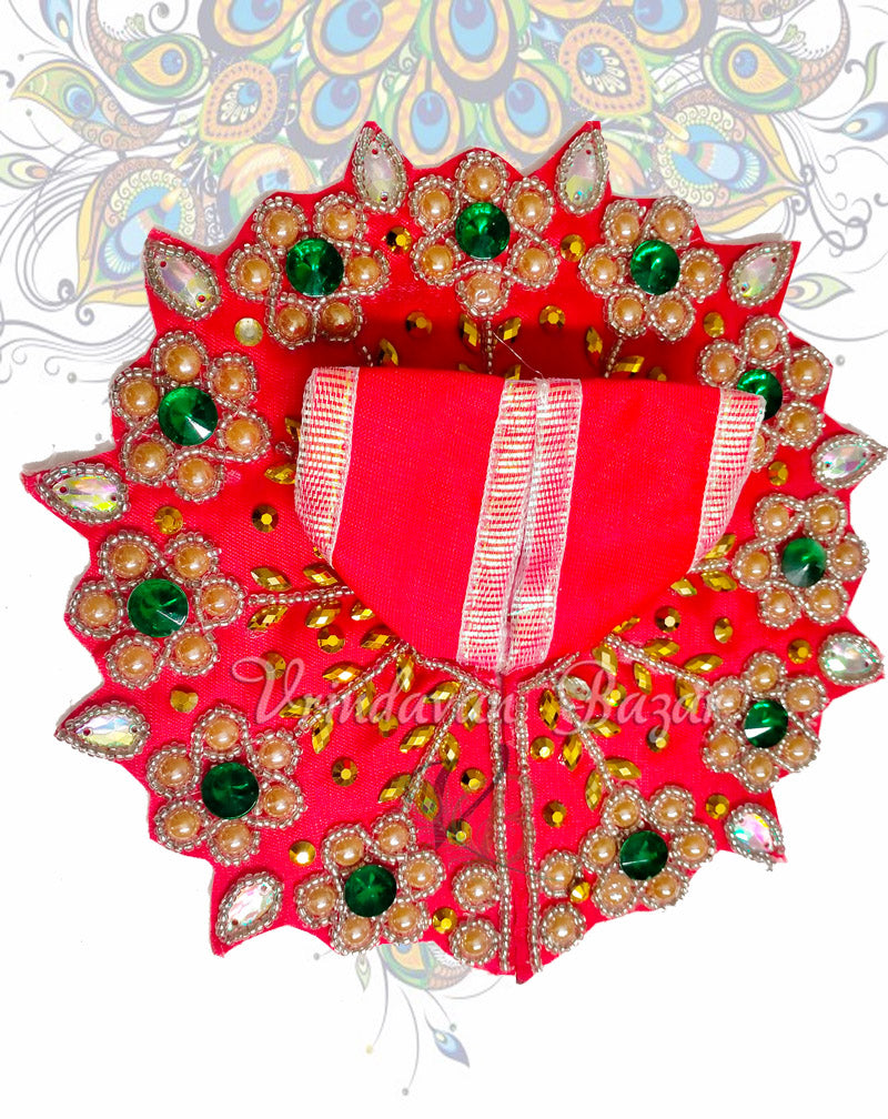 Flowers with leaves design zari laddu gopal dress