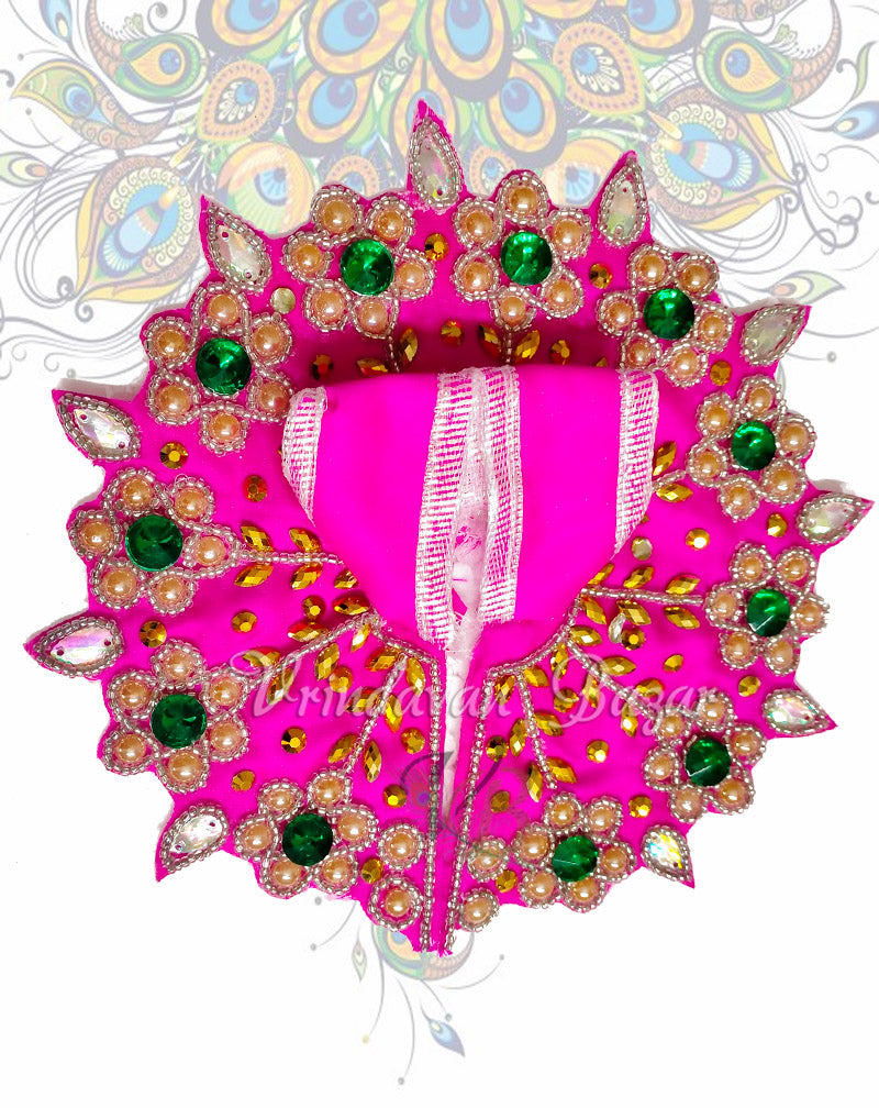 Flowers with leaves design zari laddu gopal dress