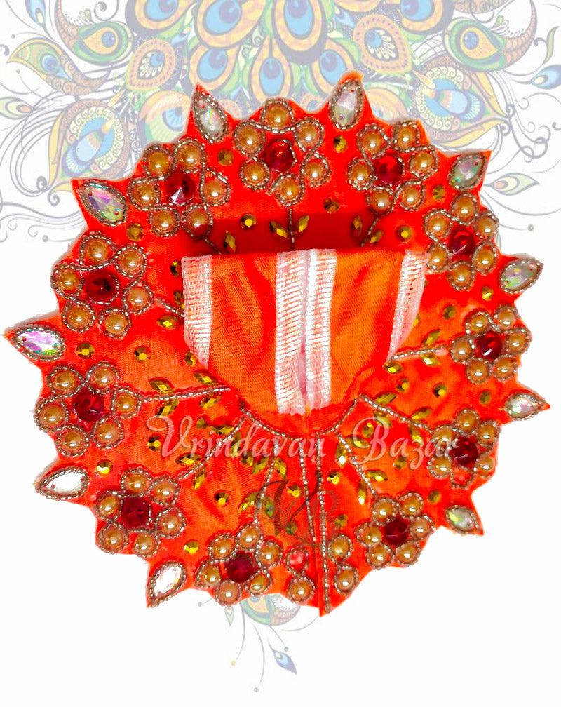 Flowers with leaves design zari laddu gopal dress