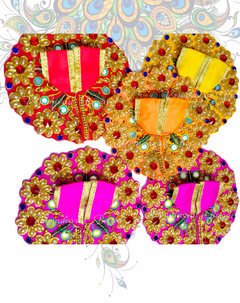 Garden of flowers with small mirrors laddu gopal dress