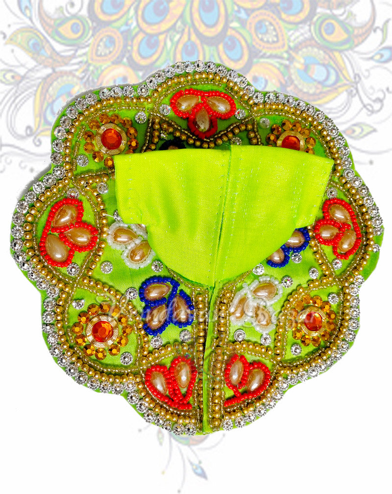 Shell border design with flowers laddu gopal dress