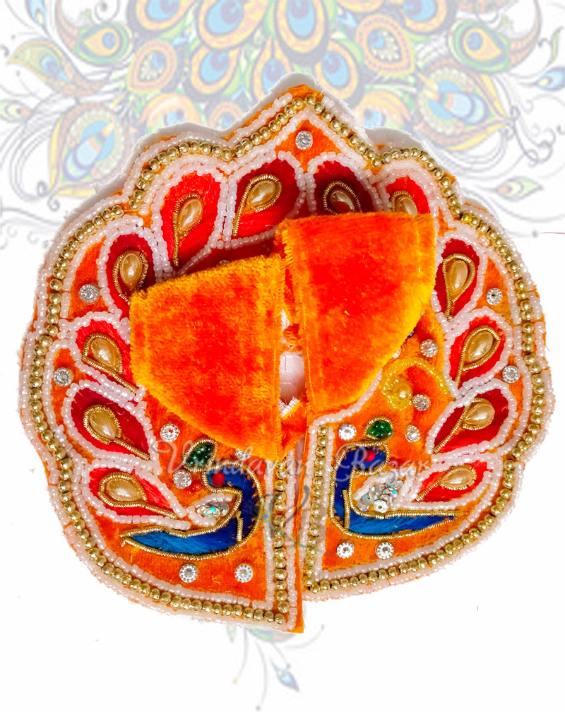 Leaf shape velvet laddu gopal dress