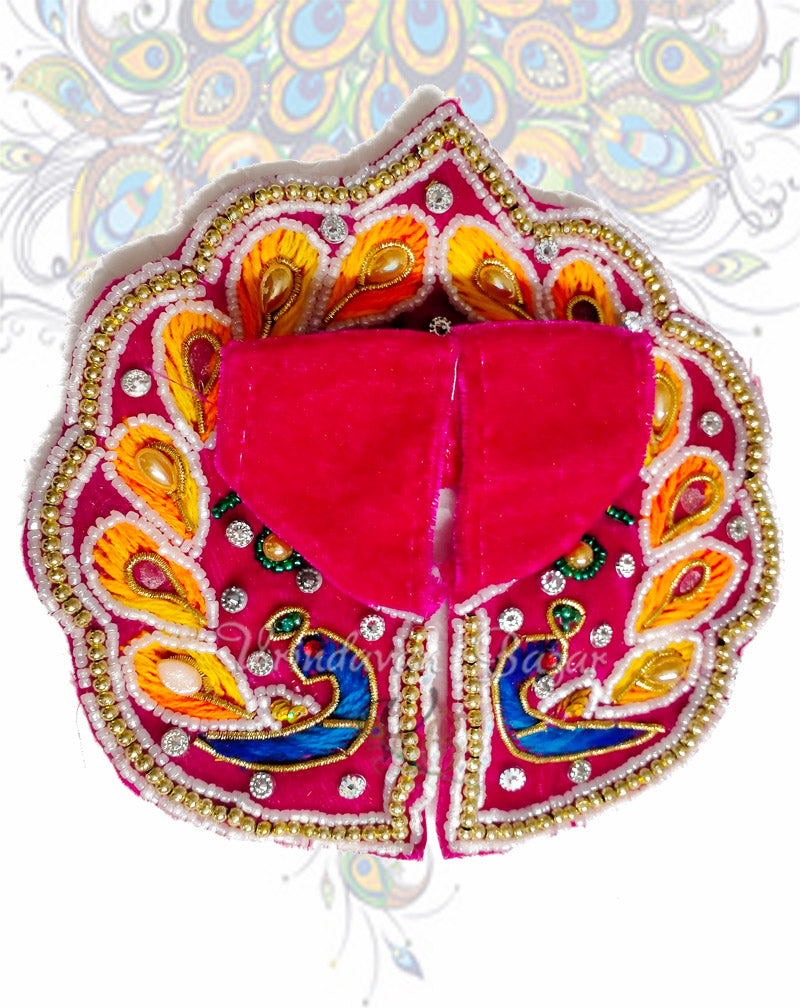 Leaf shape velvet laddu gopal dress