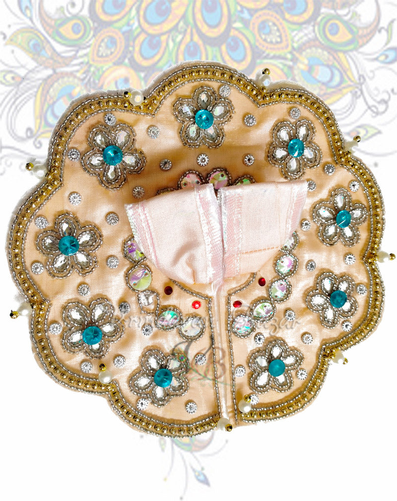 Round flower border zari laddu gopal dress