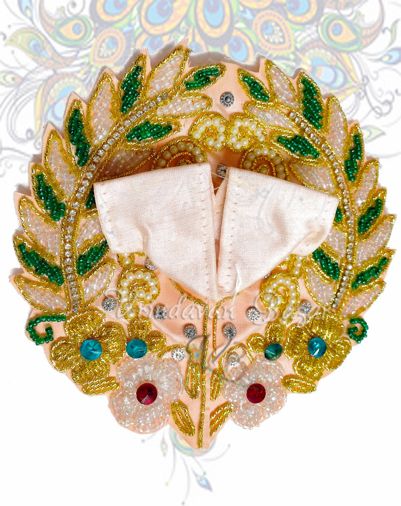 Bead flower with leaf twigs zari laddu gopal dress