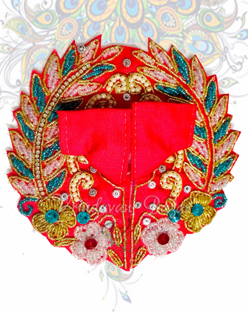 Bead flower with leaf twigs zari laddu gopal dress
