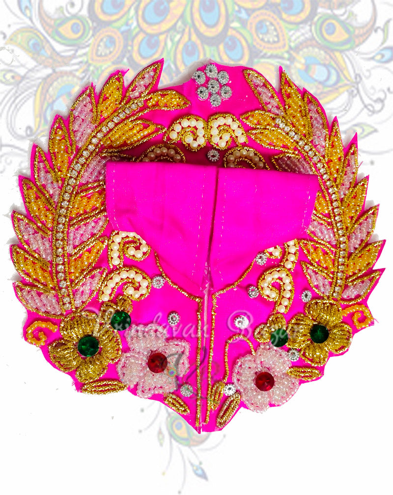 Bead flower with leaf twigs zari laddu gopal dress