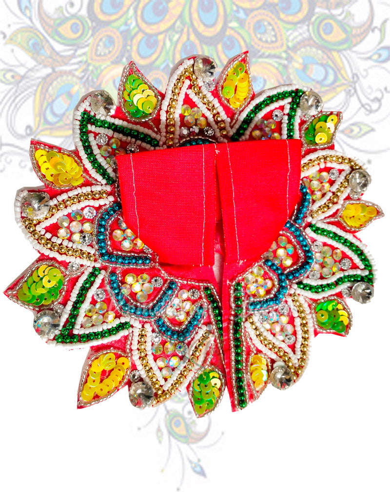 Blooming flower with delicate beadwork zari laddu gopal dress