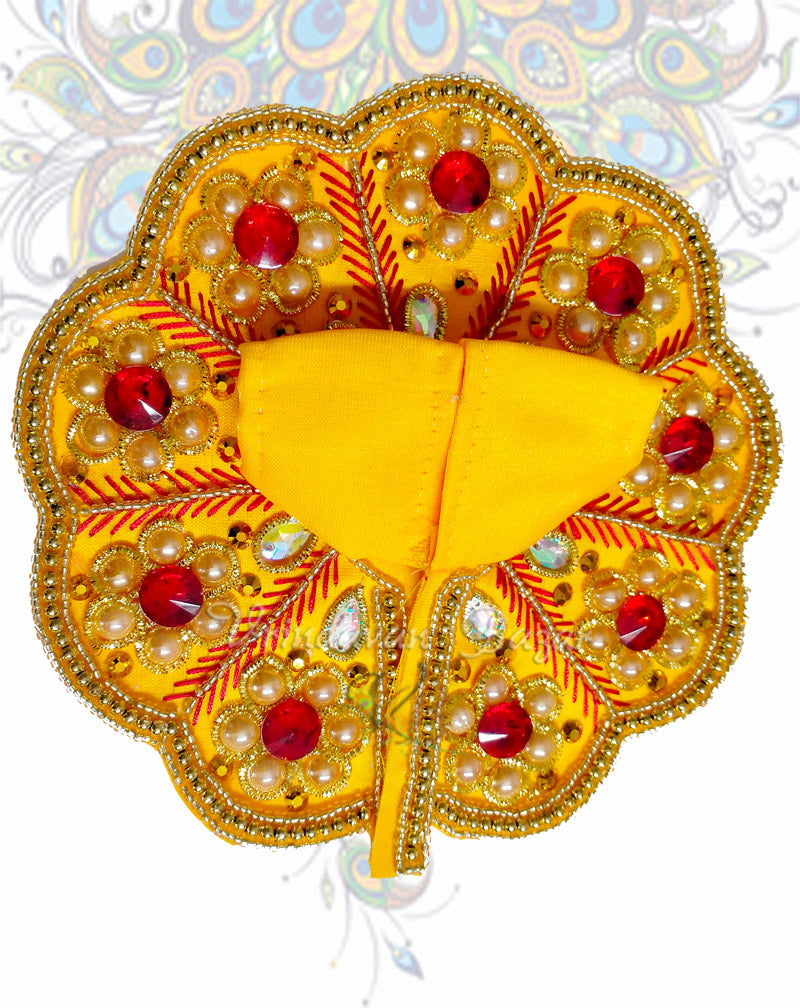 Elegant flower work zari laddu gopal dress