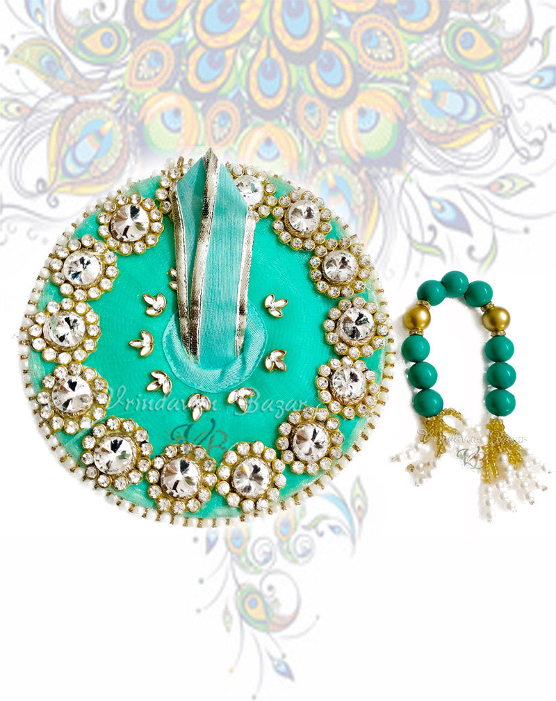 Kundan flower border zari laddu gopal dress