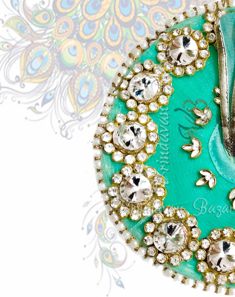 Kundan flower border zari laddu gopal dress