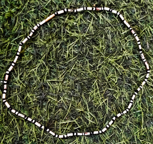 Beautiful tulsi with black & white beads kanthi