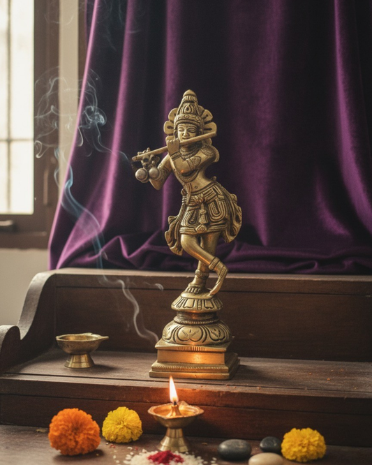 Murali Krishna - Brass Statue Idol, Height 6 inches