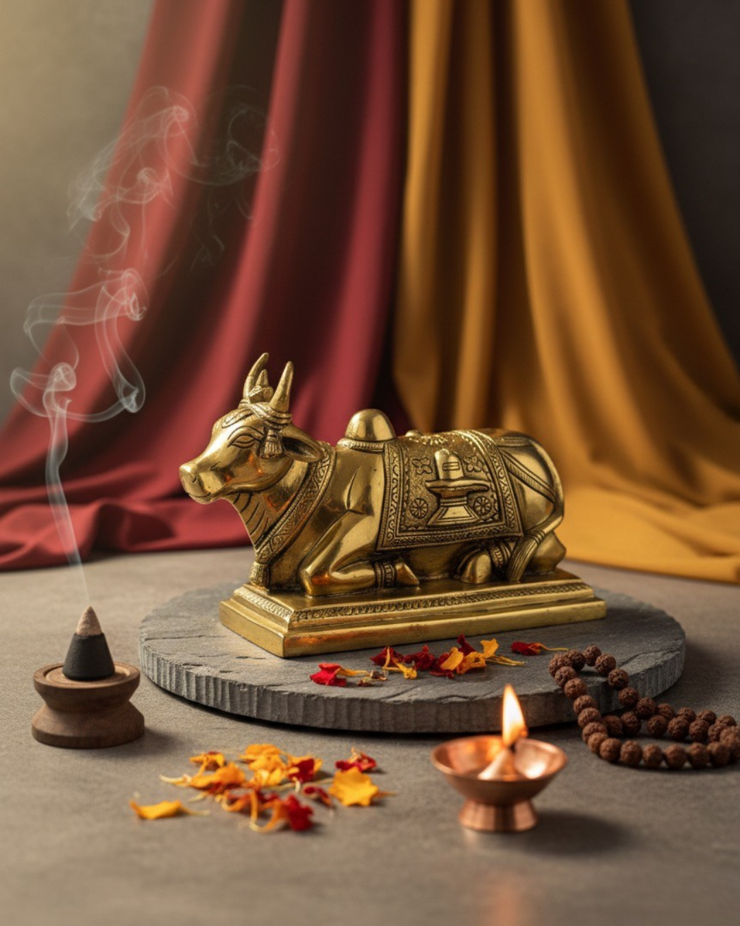 Brass Cow with Calf  7 x 5 x 6 cm