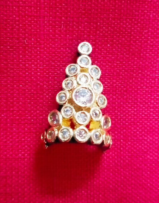 Kundan work white artificial stone Mukut