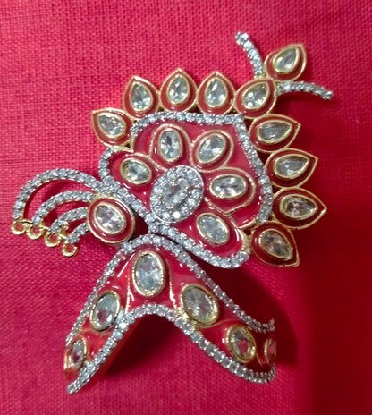 Kundan embellished artificial stone Mukut