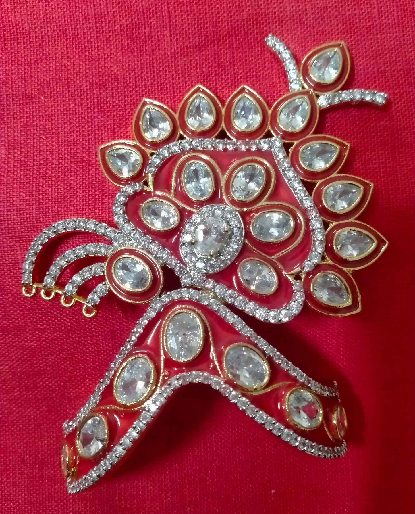 Kundan embellished artificial stone Mukut