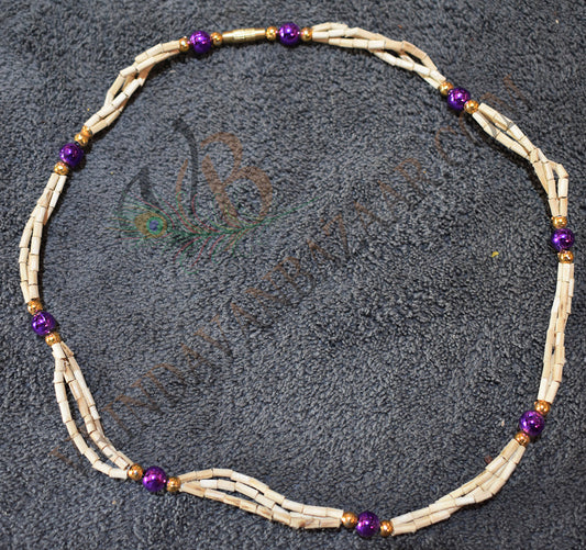Purple bead fancy tulsi kanthi mala