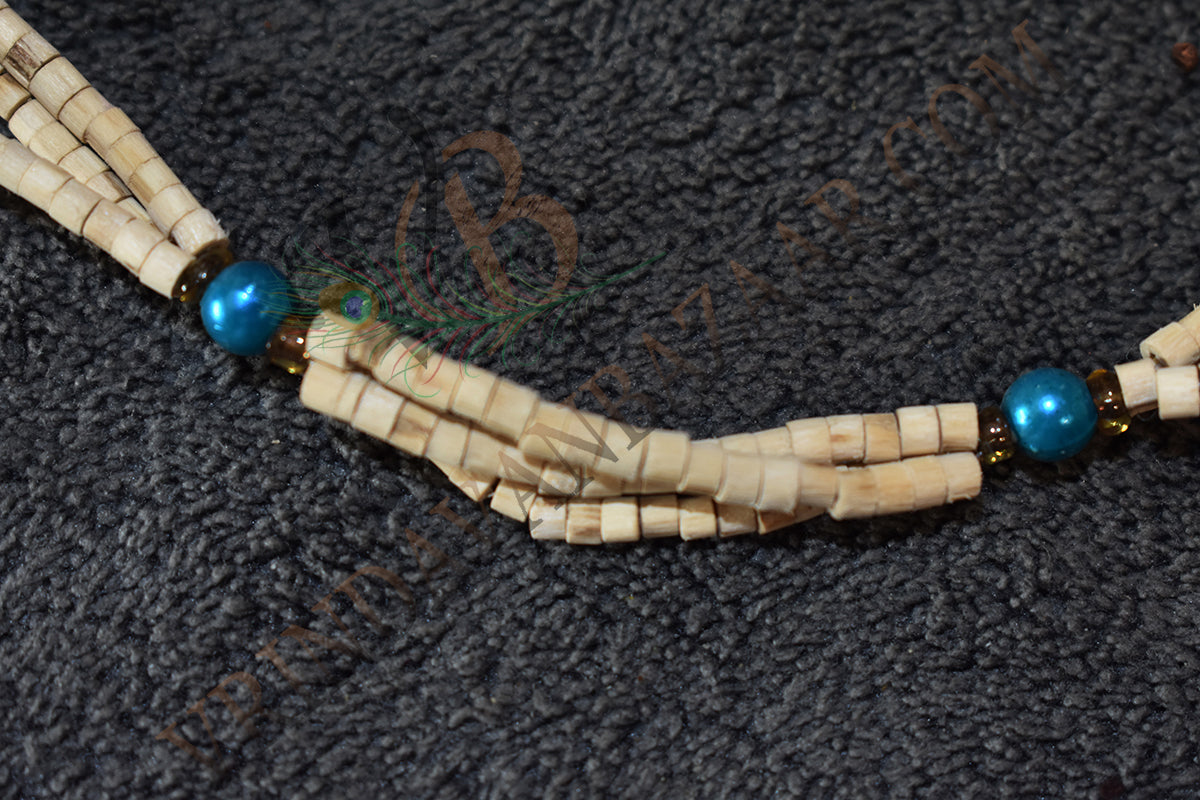 Sky blue bead fancy tulsi kanthi mala