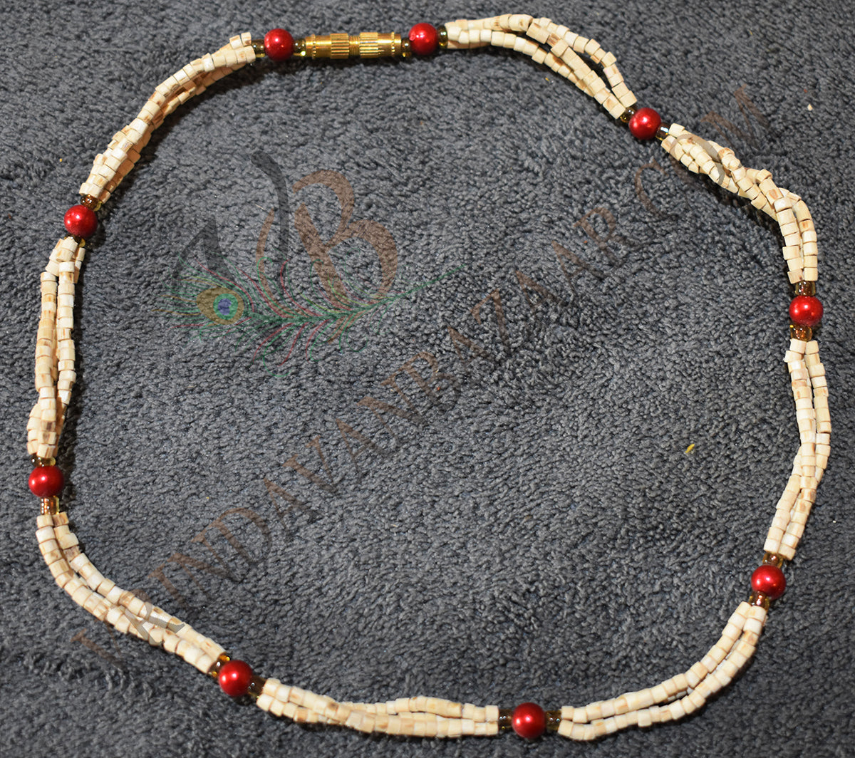 Red bead fancy tulsi kanthi mala