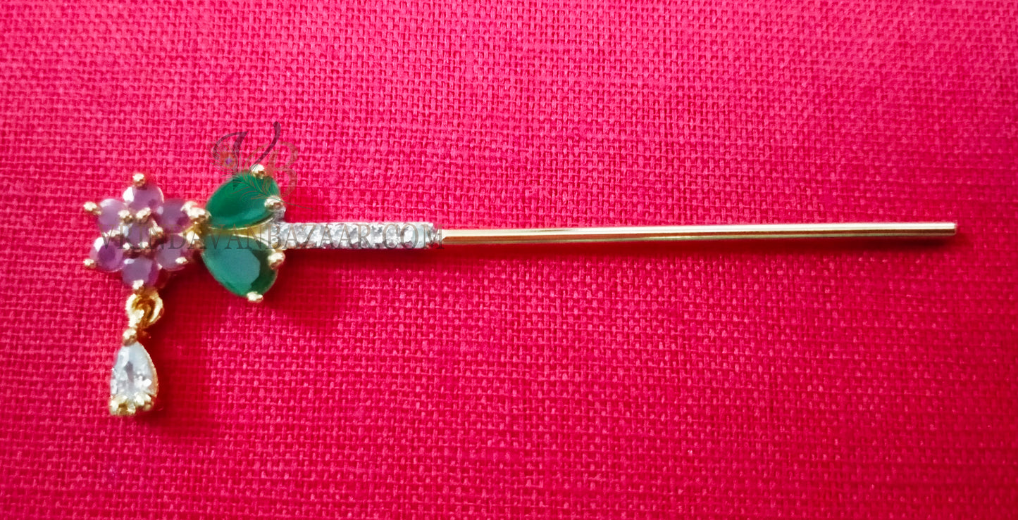 Flower with leaves artificial stone flute