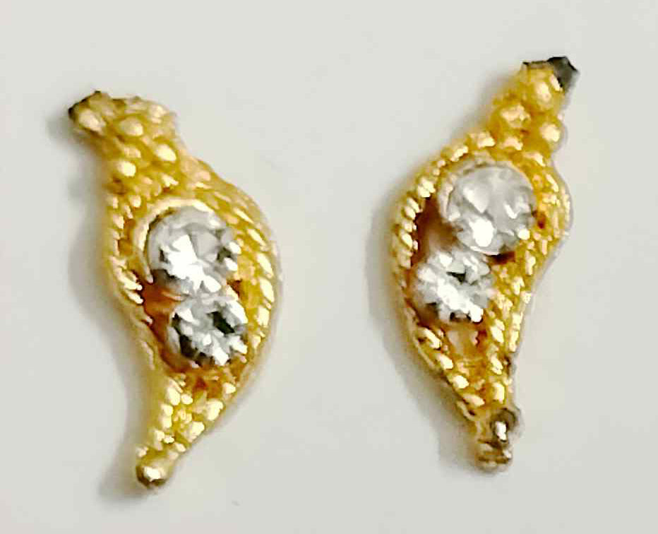 Golden sticking earring for small deities with free wax glue