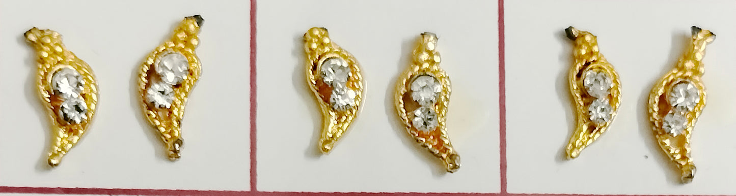 Golden sticking earring for small deities with free wax glue