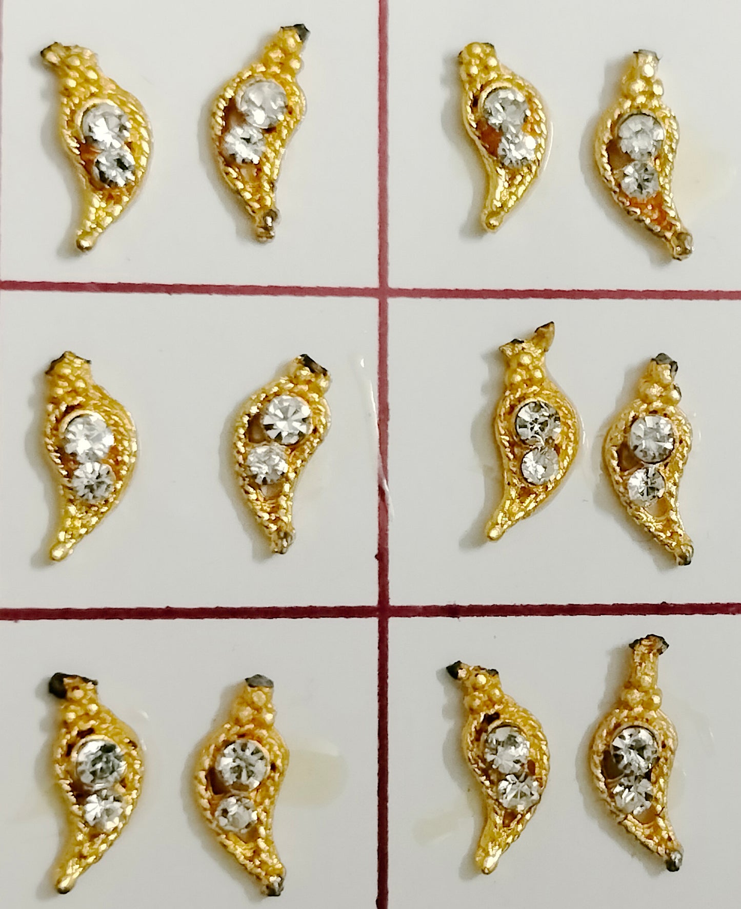 Golden sticking earring for small deities with free wax glue