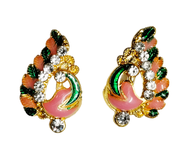 Stylised peacock sticking earrings for 8-11 inch deities