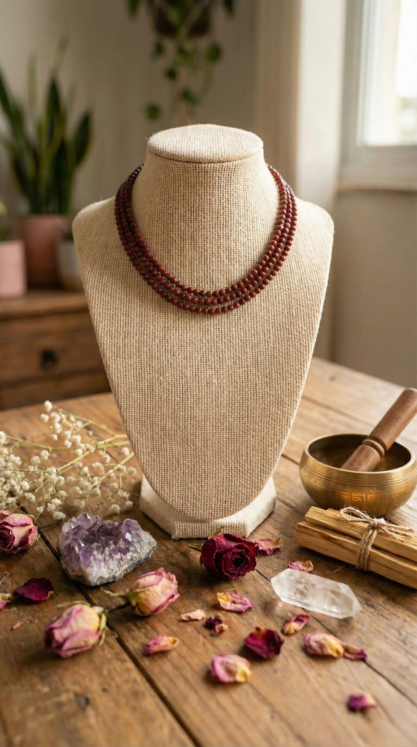Brown sandalwood kanthi mala