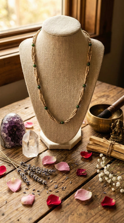 Green bead tulsi kanthi mala
