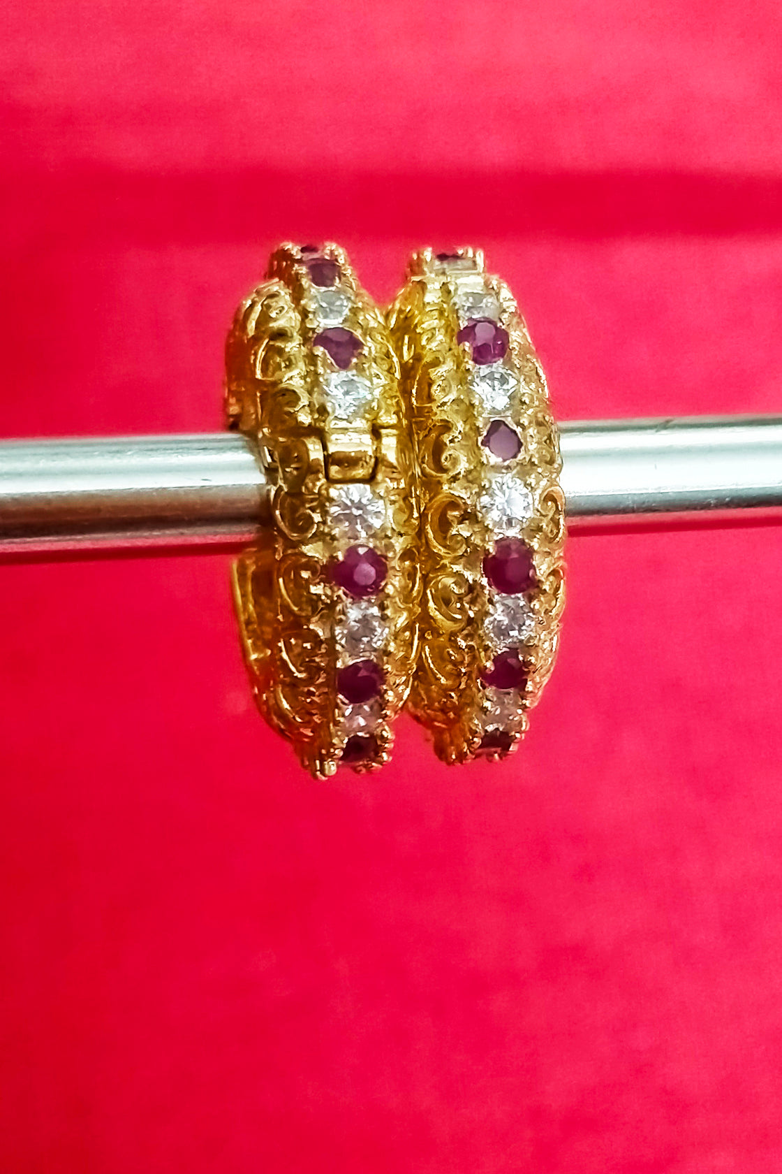 Alternate artificial stone with beautiful metal design kangan/ bangle