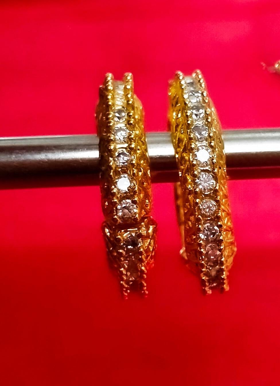 Alternate artificial stone with beautiful metal design kangan/ bangle