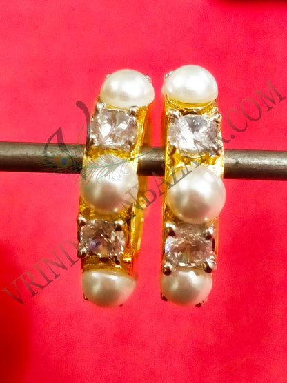 Pearl and artificial stone kangan/ bangle