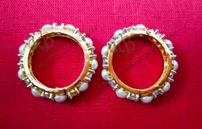 Pearl and artificial stone kangan/ bangle